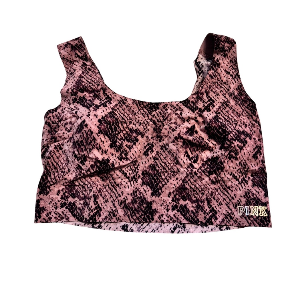 PINK by Victorias Secret Pink Snake Print‎ Sports Bra Crop Top Size L